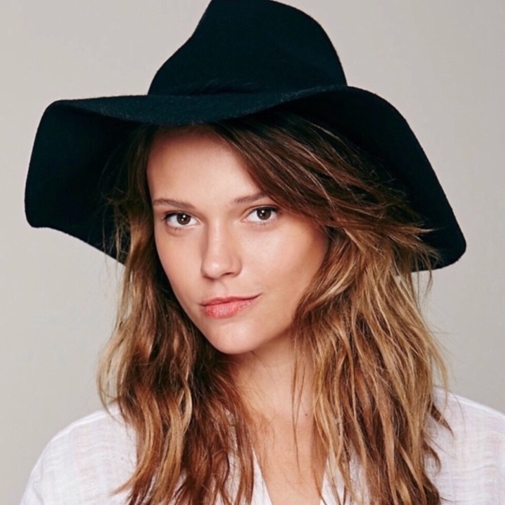 Free People Black Floppy Hat